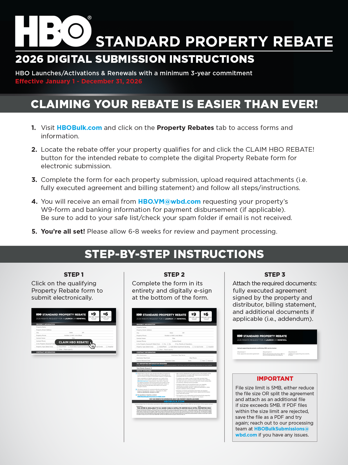 HBO Hospitality Instructions